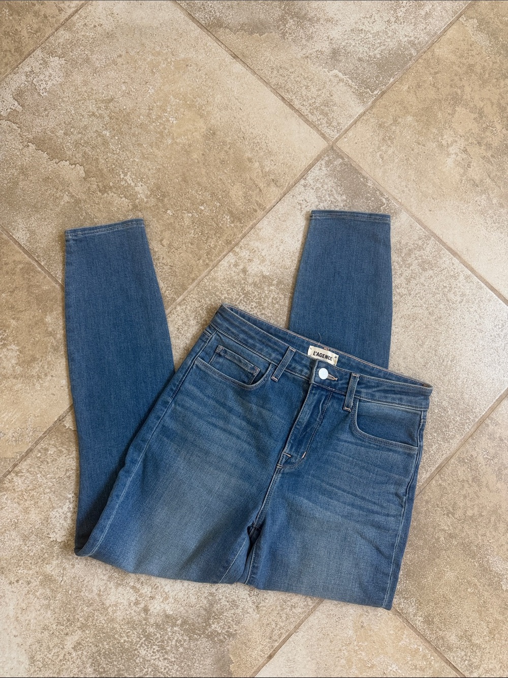 L'AGENCE Women's Skinny Jeans in Medium Blue Wash